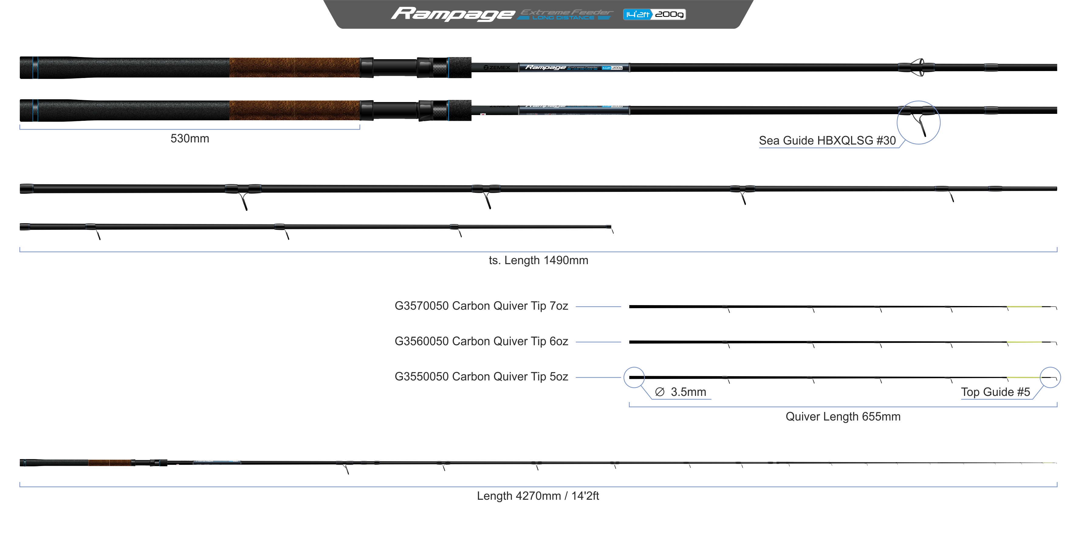 Rampage Extreme Feeder 14.2 ft - 200 g